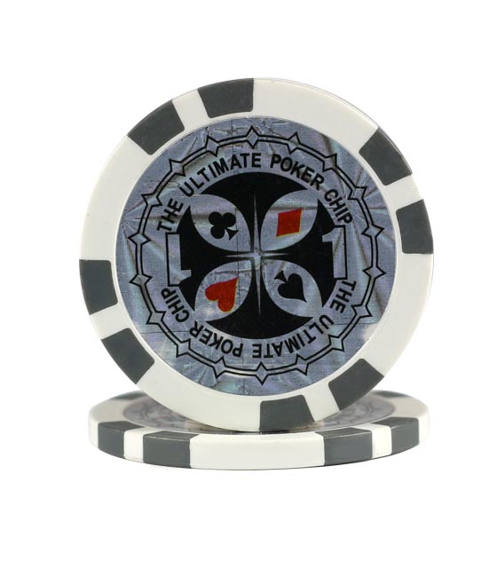 Ultimate Poker chip gray (1), roll of 25